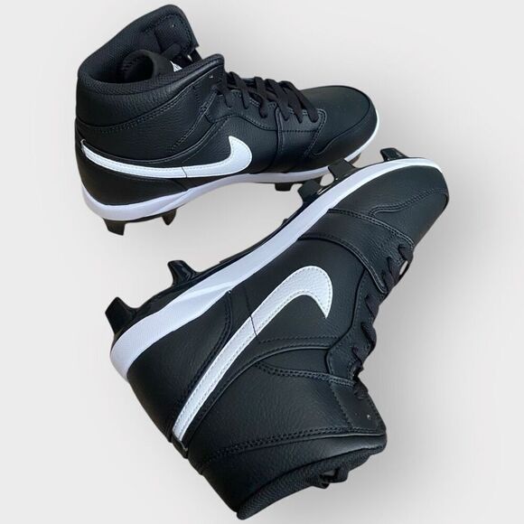 Nike Air Jordan 1 Retro MCS Black Baseball Cleats Mens size 9 AV5354-011 New - Picture 8 of 12